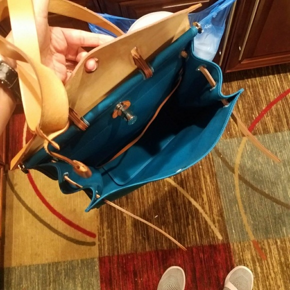 Hermès Herbag HERMESBlue Canvas and Natural Calfsk - Picture 5 of 5